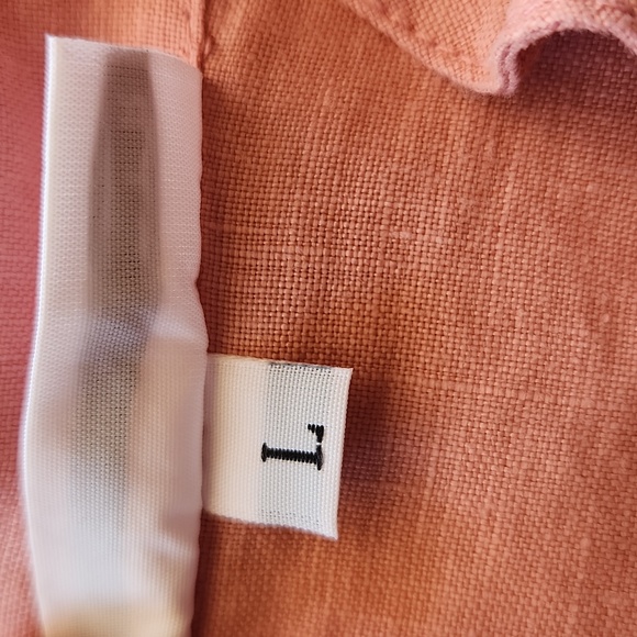NWT BRYN WALKER oversized salmon linen button down long sleeve top, size large - Picture 4 of 8